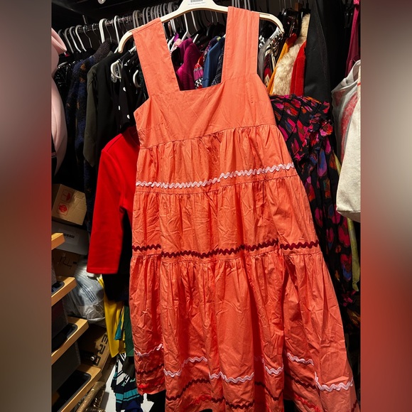 Anthropologie The Helena Square Neck Tiered Midi Dress: Smocked Scallop Edition - Picture 4 of 7